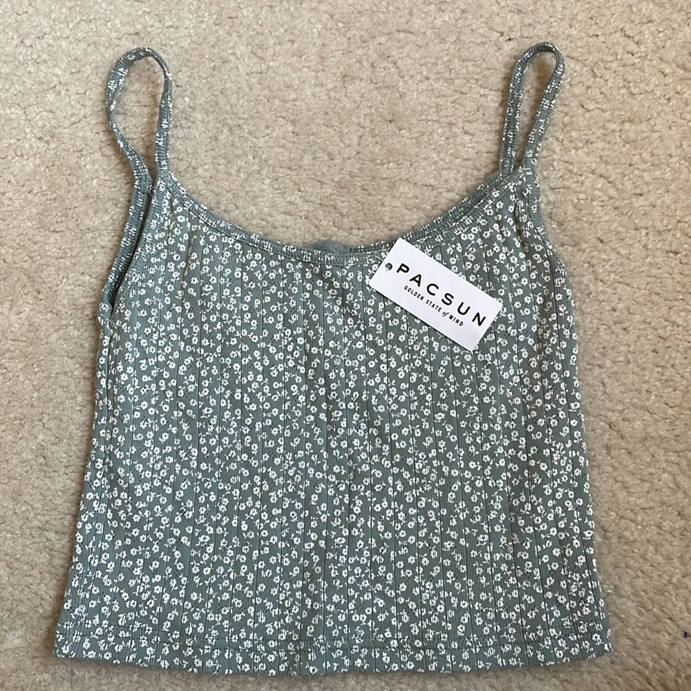 NWT Pacsun mini floral crop top tank
